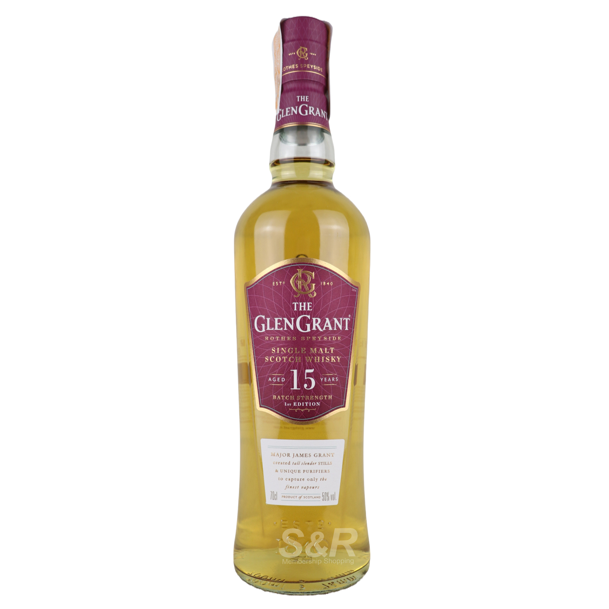 The Glen Grant Rothes Speyside Single Malt Scotch Whisky Aged 15 Years Batch Strength 1st Edition 700mL